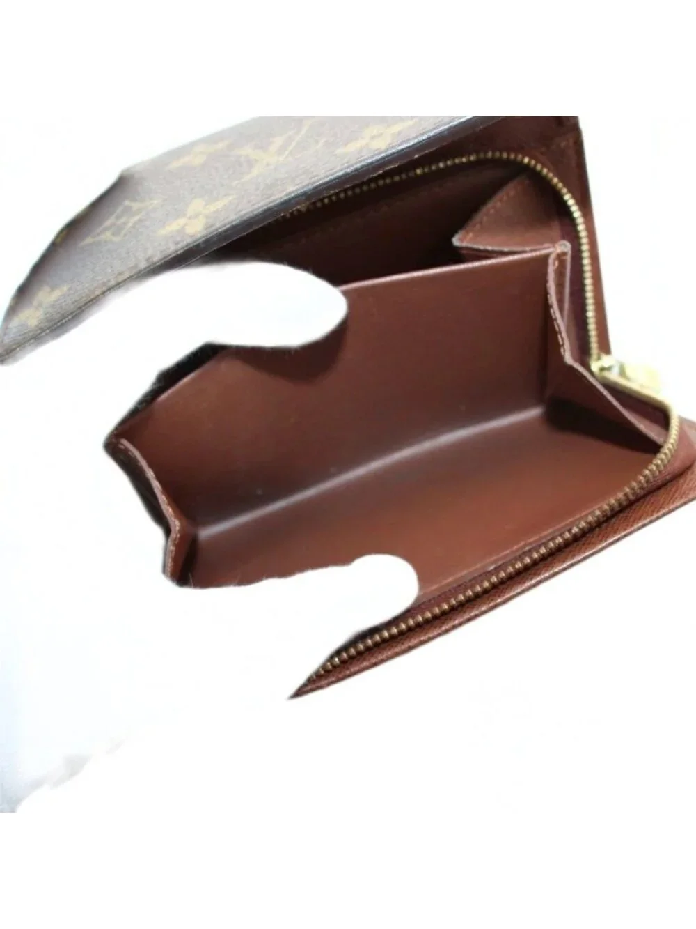 Louis Vuitton Portefeuille Tresor Monogram Wallet Bifold Coin Purse Brown